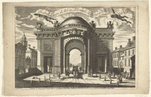 City gate in the form of a triumphal arch, with Ionic columns