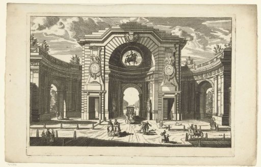 City gate in the form of a triumphal arch, with oculus