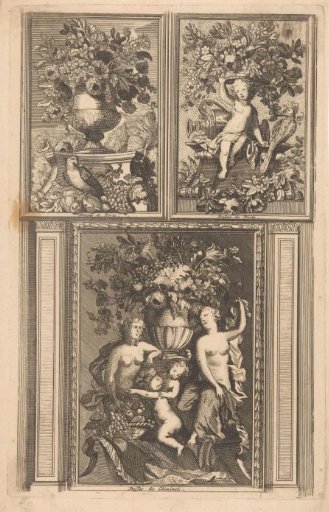 Two dessus-de-portes and a chimney piece