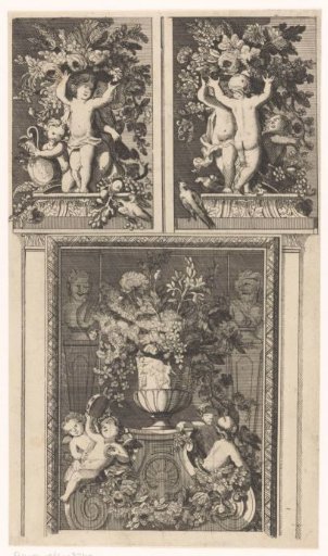 Two dessus-de-portes and a chimney piece