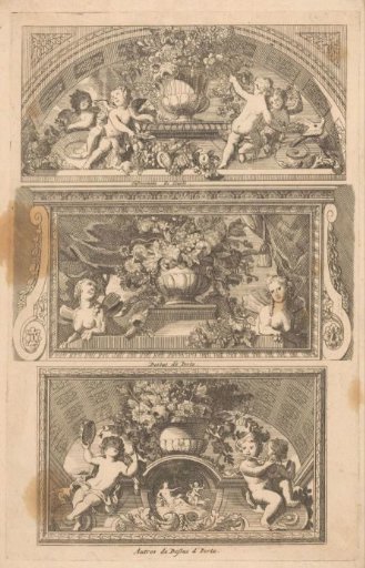 Semicircular niche and two dessus-de-portes