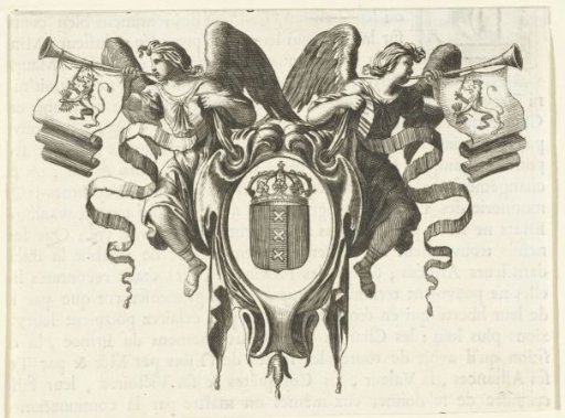 Coat of arms of Amsterdam between two angels