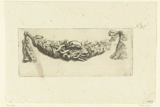 Festoon of leaves and attributes of Mercury