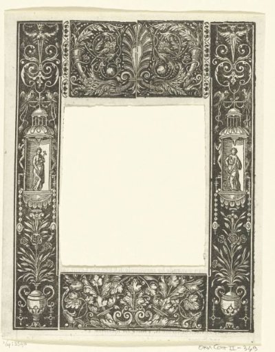 Frame consisting of two vertical panels and two friezes
