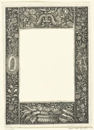 Frame consisting of two vertical panels and two friezes