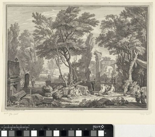 Landscape with ruins and figures