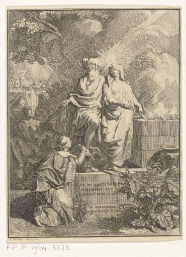 Allegorical title page with Patriarch Abraham and Truth
