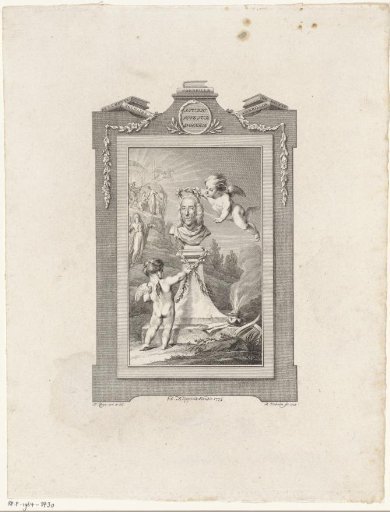 Allegorical representation with a bust of Sybrand Feitama