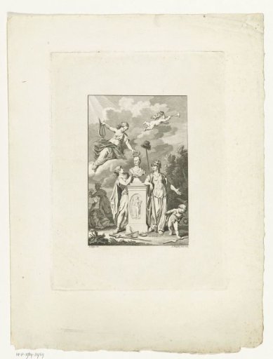 Bust of a poet laureated by three muses