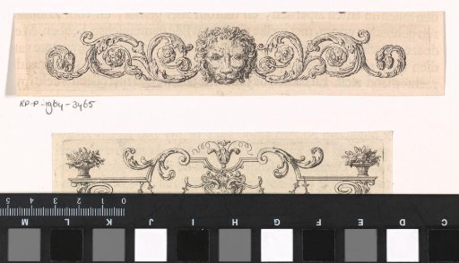 Lion's Head and Leafy Scrolls