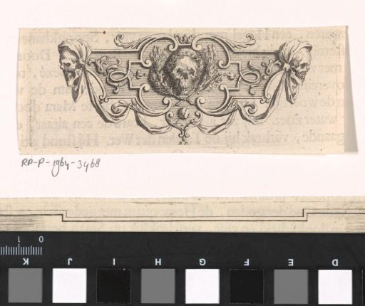 Vignette with three skulls