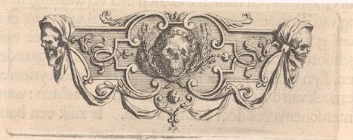 Vignette with three skulls