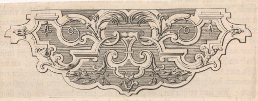 Vignette with scrollwork and leafy tendrils