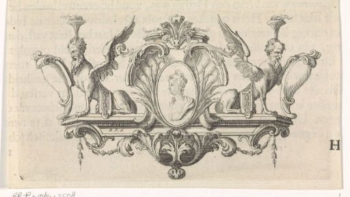 Woman in a Medallion Flanked by Two Hybrid Creatures