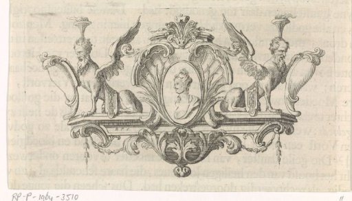 Woman in a Medallion Flanked by Two Hybrid Creatures