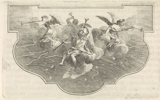Four angels blowing trumpets