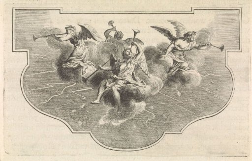 Four angels blowing trumpets