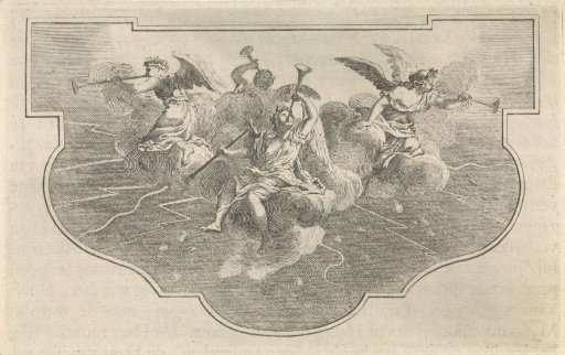 Four angels blowing trumpets