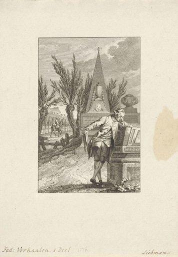 Weeping man at a grave