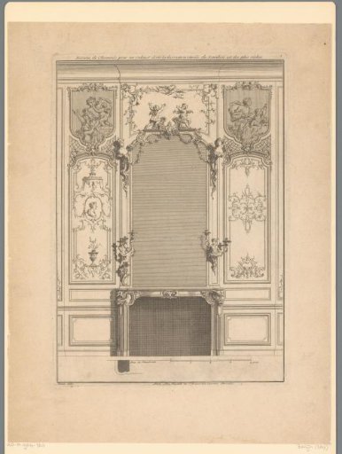 Chimney piece with candlesticks