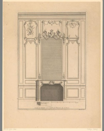 Chimney piece with rocailles and lyre