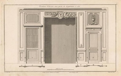 Alcove with a vase and medallion