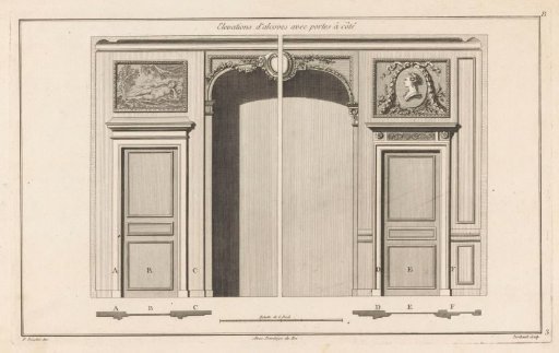 Alcoves with a reclining woman and a medallion