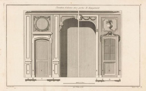 Alcove with a medallion and a vase