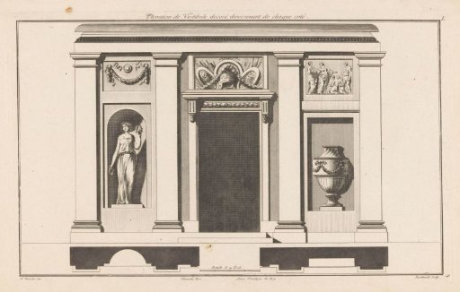 Vestibule with a door and niches