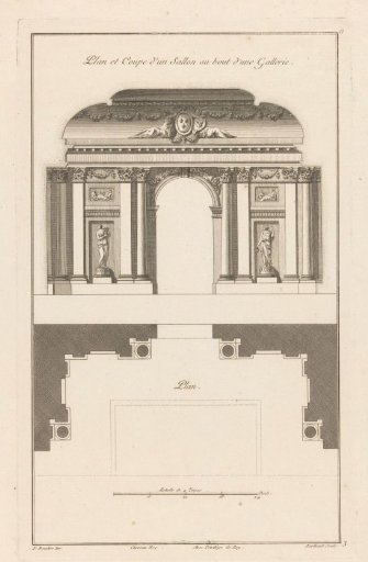 Gallery with a round arch
