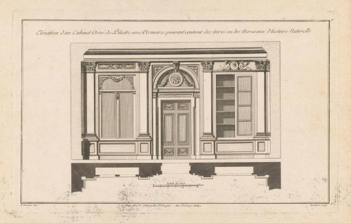 Paneling with door and cupboards