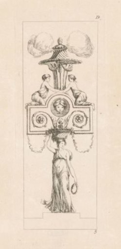Seated and standing woman with smoking vessel