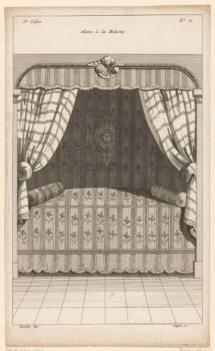 Bed alcove with clock