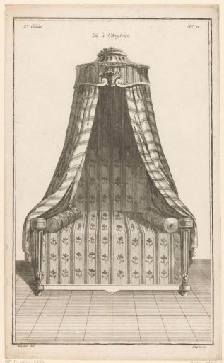 Canopy bed with vase