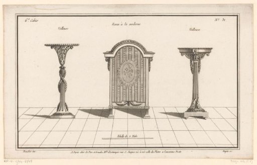 Fire screen and two side tables