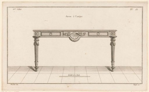 Desk with shell motif