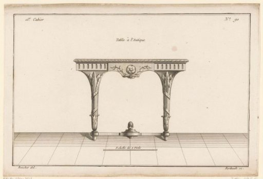 Table with floral motif