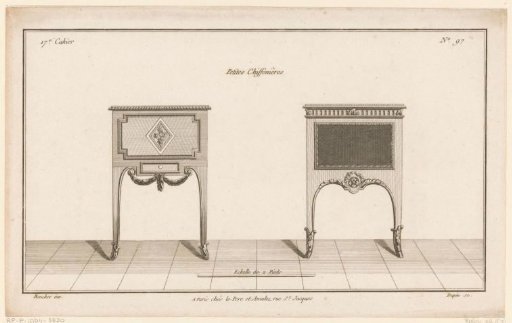 Two chiffoniers with floral motif