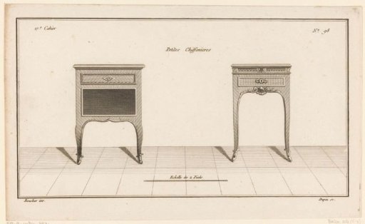 Two chiffoniers with shell motif