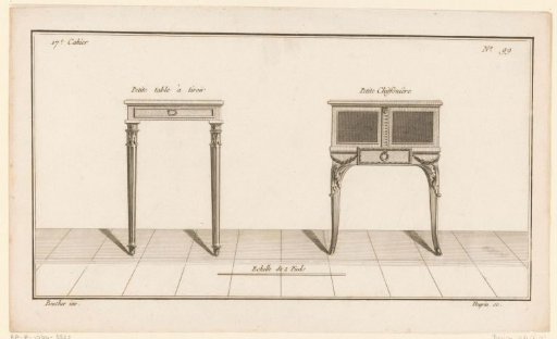 Table and chiffonier