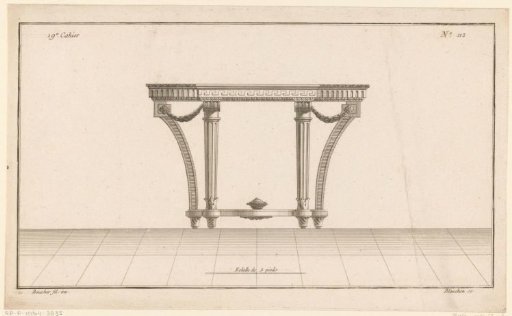 Table with vase and garlands