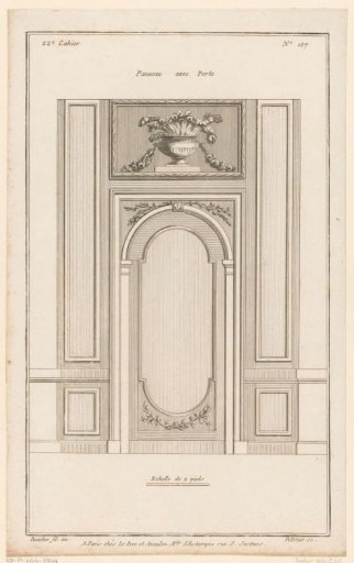 Door and panels with vase