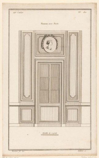 Door and panels with medallion