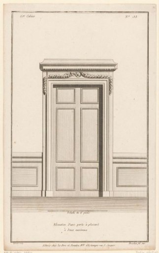Door with garlands