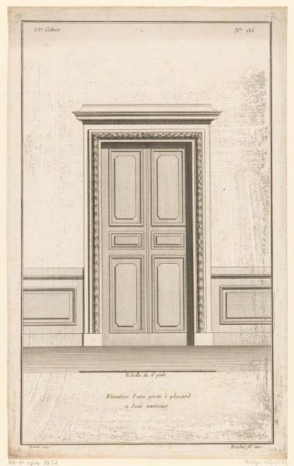 Door with leaf motifs