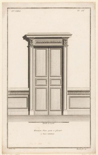 Door with leaf motifs