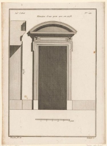 Gate with a semicircular pediment