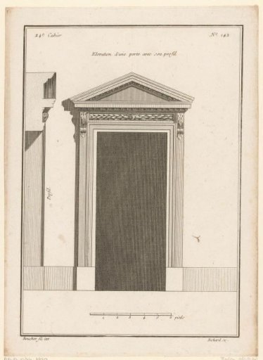Gate with a triangular pediment