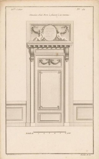 Door with putti and a medallion