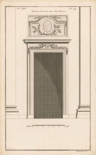 Portal with a medallion between pilasters